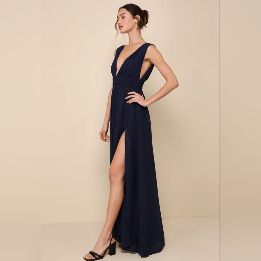 Lulus - Heavenly Hues Navy Blue Maxi Dress (NWOT)